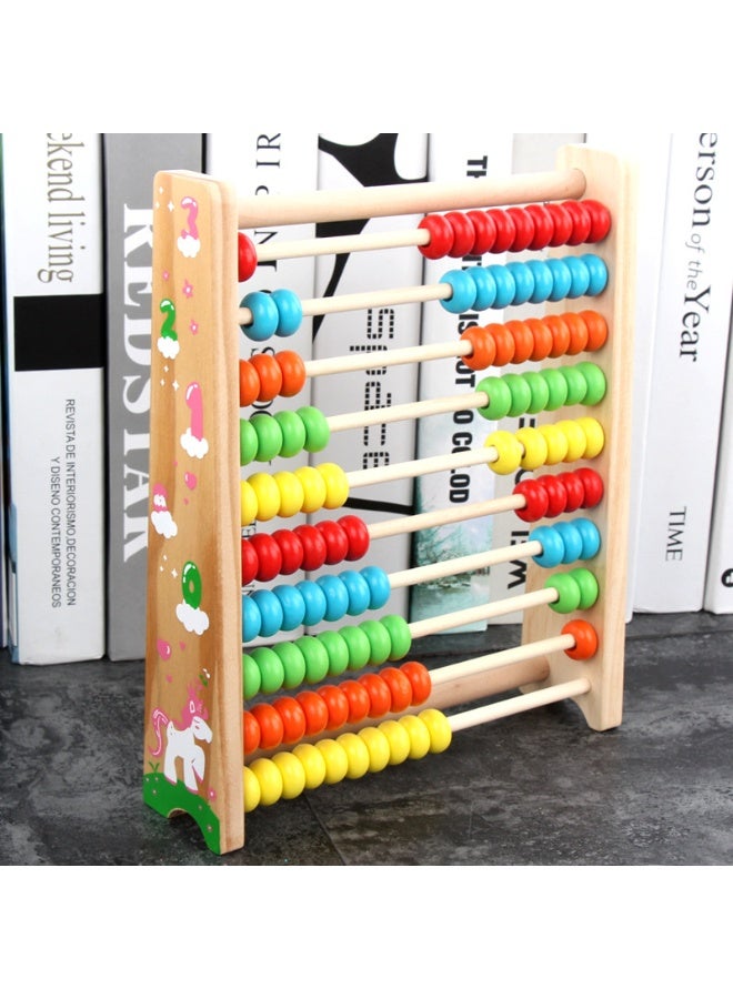 Capstro Wooden 10-Row Calculating Frame for Kids – Colorful Bead Counting Abacus for Early Number Practice | Preschool Math Learning Toy for Ages 3+ – Colorful Counting Abacus Rack - Image 4